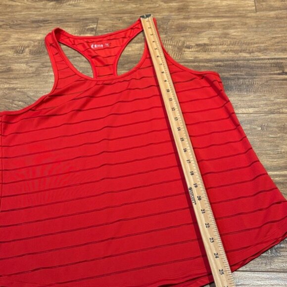 ZYIA Vibrant Red and mesh Havana Striped Tank Top - Picture 3 of 7